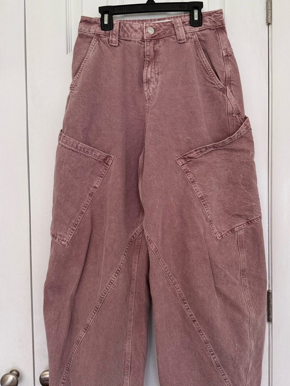 Topshop Wide-Leg Flare Jeans in Washed Mauve